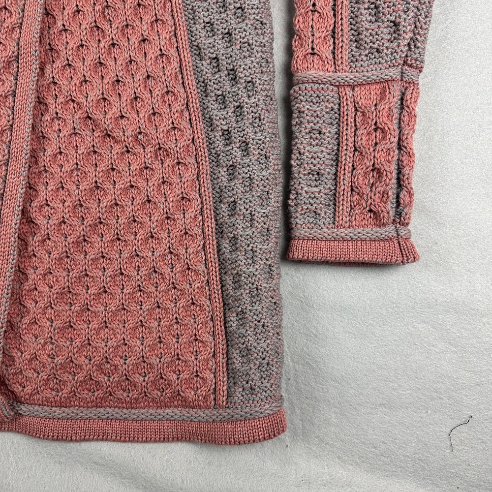 Aran Crafts Cardigan Sweater Womens M button Merino Wool Cable Knit Fisherman - Picture 7 of 15